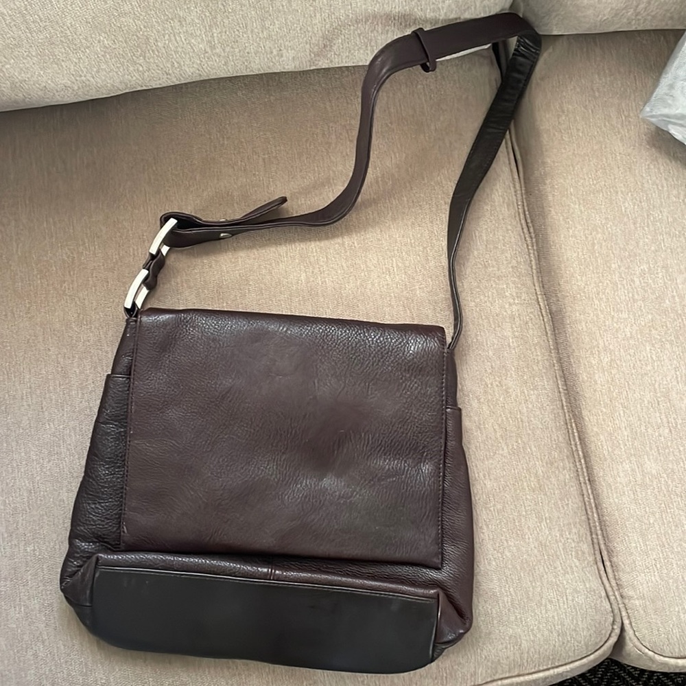 Brown satchel purse